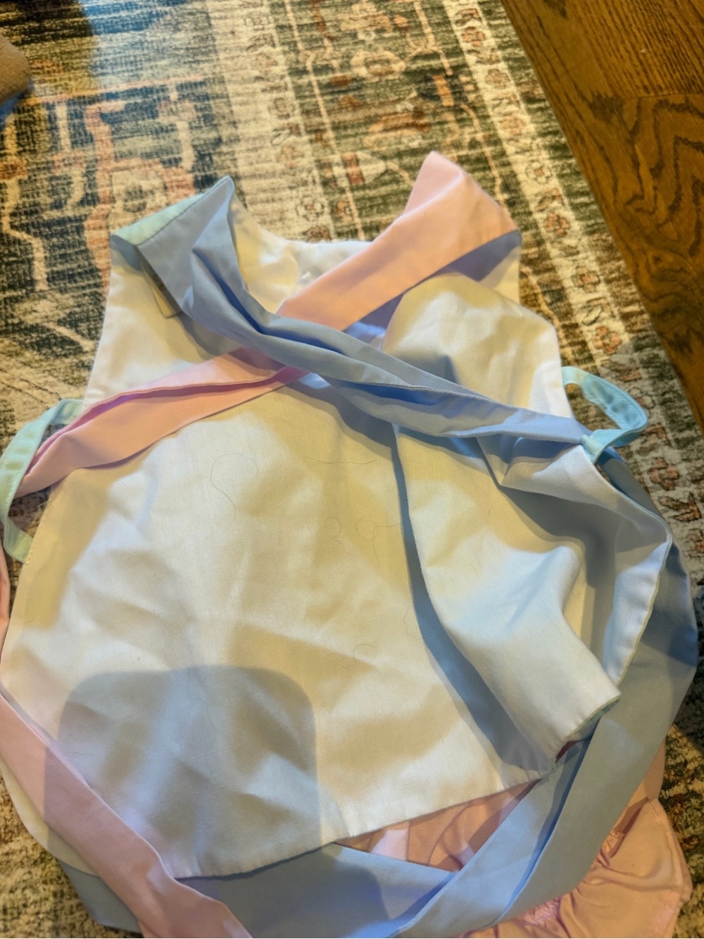 Pastel Ribbon Halter Top — Light Blue & Pale Pink “Sutton”